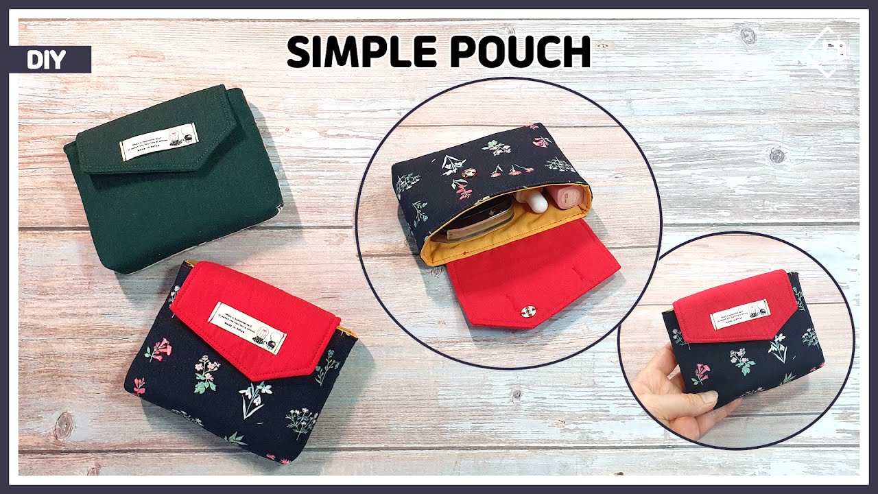 DIY How to make a simple pouch without a zipper / sewing tutorial ...