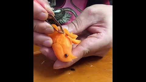 Tỉa chim sẻ từ cà rốt#chef dovana#LH:0987.782.739