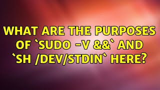 Unix Linux What Are The Purposes Of Sudo -V And Sh Devstdin Here?