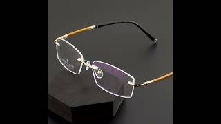 Z8WK Geometric Rimless Titanium Glasses