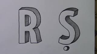 Kolay 3 Boyutlu R Ve Ş Harfi Çizimi - Easy 3D Drawing Of R And S Letter