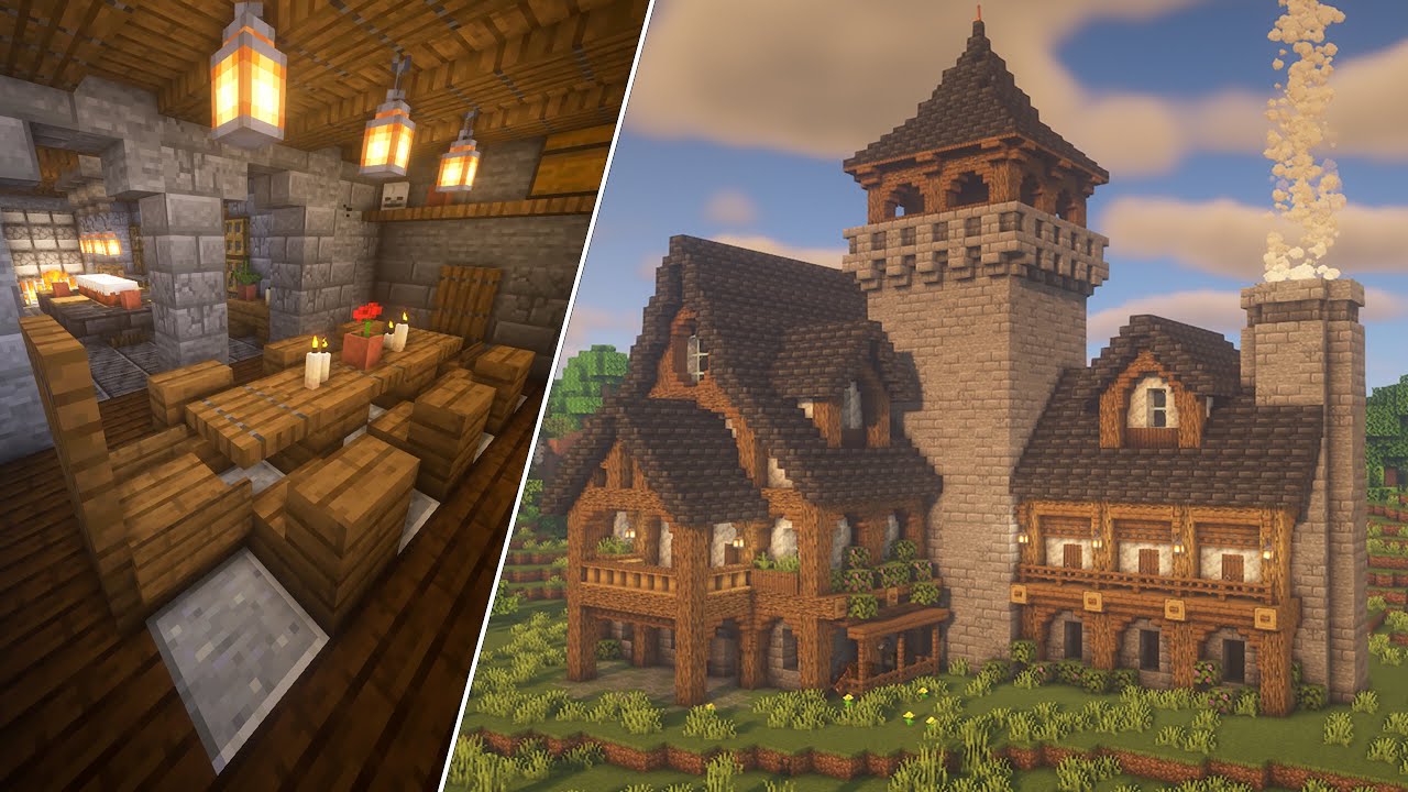 Medieval castle house for minecraft