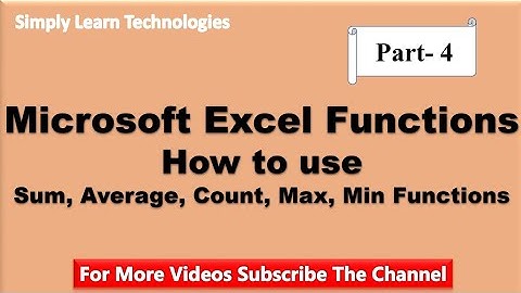 Microsoft Excel How To Use Sum, Average, Count, Max, Min Function In Excel | Ashok Nabage | Part-4
