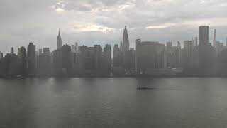 Sun shower In New York City time lapse May 16, 2022