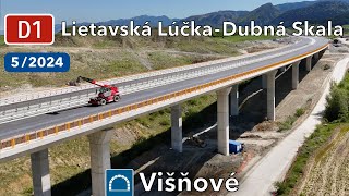 Výstavba diaľnice D1 Lietavská Lúčka - Dubná Skala s tunelom Višňové (máj 2024)