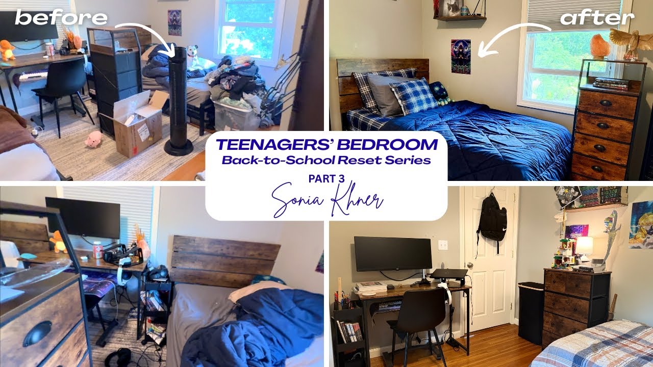 Teenagers' Bedroom Reset | Back -to- School | Cleaning Motivation ✨