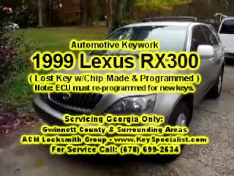 Locksmith in Atlanta GA: 1999 Lexus RX300 - Lost Key Made & ECU Reprogrammed!