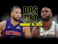 Boston Celtics Gegen Detroit Pistons Spielzusammenfassung 19 Januar 2026 NBA Saison