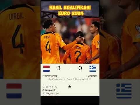 Hasil Kualifikasi Euro 2024 | Belanda vs Yunani