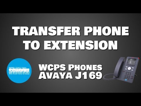 WCPS Phones: Avaya J169-Transfer Phone to Extension