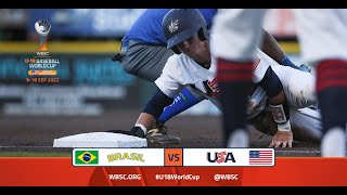 Highlights: 🇧🇷 Brazil vs USA 🇺🇸 - WBSC U-18 Baseball World Cup - Opening Round