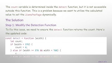 How to Dynamically Change the Items Per Page Count Based on Window Size in JavaScript