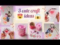3 cute craft ideas || Earphone holder making || Keychain making || Gift box making || Clay craft
