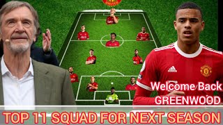 OLD PLAYERS OUT: Manchester United TOP 11 Squad Under Sir Jim Ratcliffe Next Season With New Players