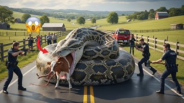 Courageous Rescue Team Fights Giant Python to Save Innocent Cow 🐍