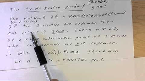 Ch 9 intersection of 3 planes (part b)