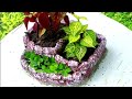 Flower pot making from styrofoam and cement How to make flower pot - DIY pot with Cement &amp; Styrofoam