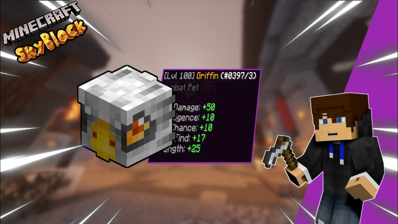 MINECRAFT FAKEPIXEL SKYBLOCK HOW TO GET GRIFFIN PET AND HOW TO UPGRADE