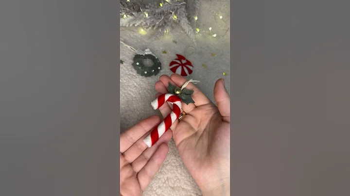 DIY Easy Christmas Ornament. Felt Christmas Ornaments Tutorial. Candy Cane DIY
