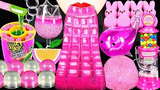 ASMR PINK DESSERTS *KEYBOARD JELLY, PEEPS, CANDY, FROG EGGS EATING SOUNDS, DRINKING SOUNDS 신기한 물먹방 screenshot 4
