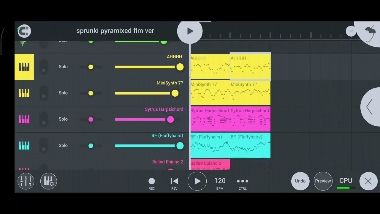 sprunki pyramixed but i recreate it in flm (fl studio mobile) 75% accurate with pyramixed instrumen