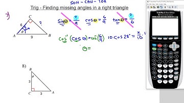 Right triangle Trig - finding the missing angle.