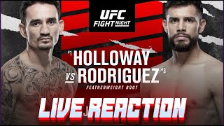 HALLOWAY VS RODRIGUEZ UFC FIGHT NIGHT REACTION