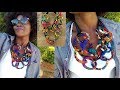 African Fabric loops Necklace DIY