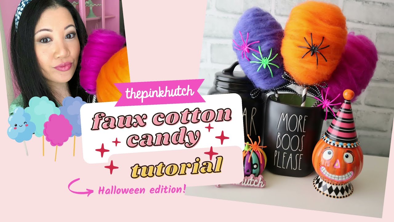Halloween DIY Faux Cotton Candy Fake Cotton Candy Tutorial YouTube