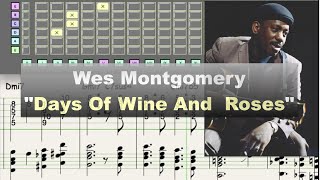 Video thumbnail of "Wes Montgomery - "Days Of Wine And Roses" (old version) - jazz guitar transcription by Gilles Rea"