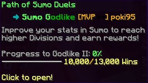 Hitting Sumo Godlike in Hypixel Duels! (10,000 wins)