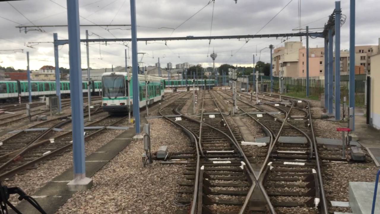 Balade en Tramway TFS de la ligne T1 de la ratp dans les ateliers de Bobigny