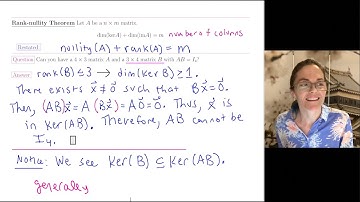 Linear Algebra: Using the Rank Nullity Theorem