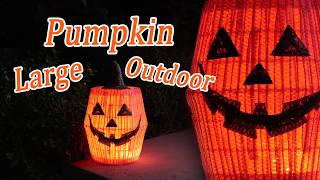 LARGE OUTDOOR PUMPKIN using Dollar Tree materials
