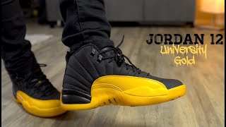 Jordan 12 University Gold On Foot 4K