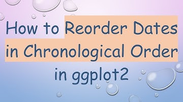 How to Reorder Dates in Chronological Order in ggplot2