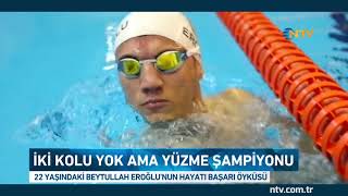 İki kolu yok ama yüzme şampiyonu