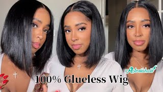 100% Glueless Everyday Bob| Pre Plucked + Pre Bleached + Pre Cut Beginner Wig Install| Asteria Hair