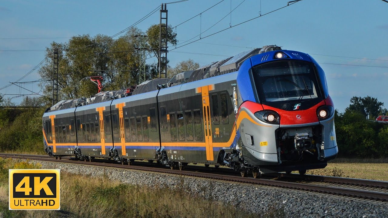 Train Alstom ETR 104.001 Trenitalia Pop VUZ Velim test track Czech Republic 8.9.2018 (4K)