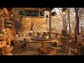 Autumn Rooftop 4K Cozy Coffee Shop ☕ with Piano Jazz Music for Relaxing, Studying and Working