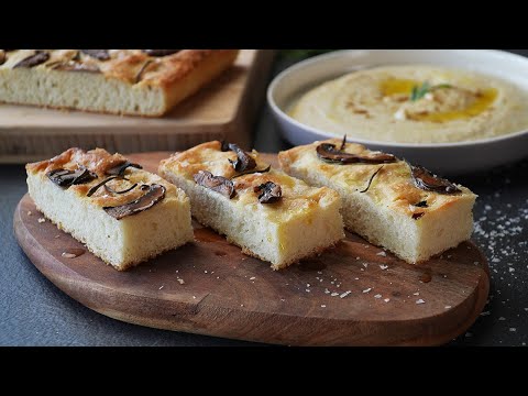 Focaccia Bread with Homemade Hummus Dip Recipe