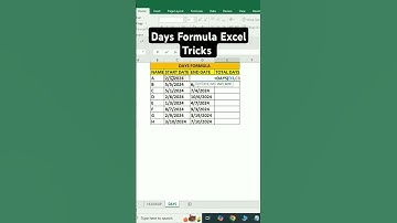 Days Formula Excel Tricks #shorts #shortvideo #tricks #ytshorts #exceltricks #days #exceltips