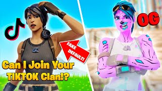 I tried out for a TIKTOK Clan as a DEFAULT then showed my RARE OG SKIN...