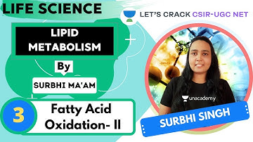 Fatty Acid Oxidation- II | Lipid Metabolism | CSIR - UGC NET | Surbhi Singh