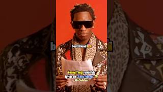 Celebrity Young Thug reads his lyrics on best friend 😭 Profile