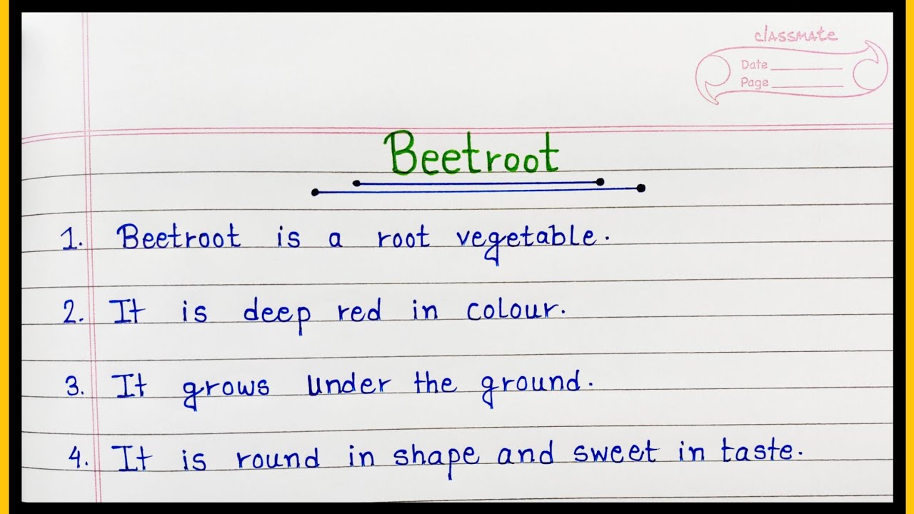 10 Lines Essay On Beetroot In English | Easy And Simple Sentences About ...