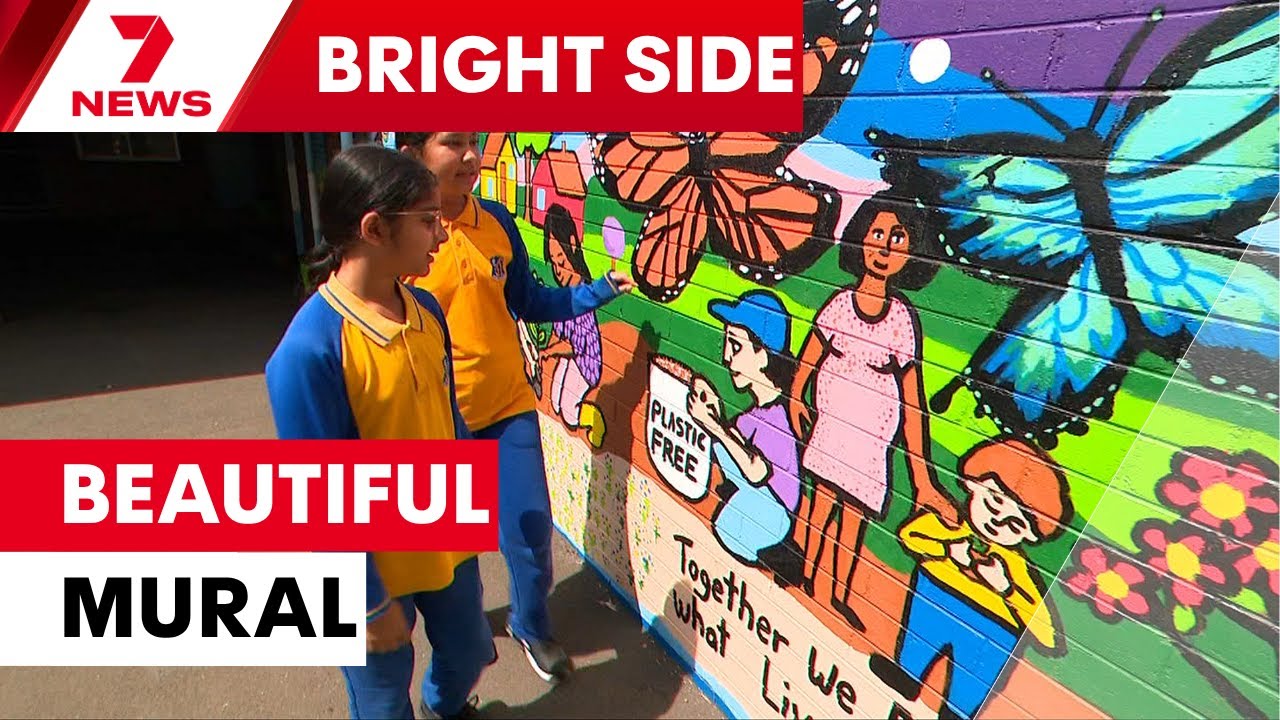 Фреска, вдохновлённая искусством аборигенов, созданная маленькими ручками | 7NEWS