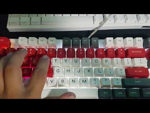 v87m 변백 풀윤활 + SA 키캡