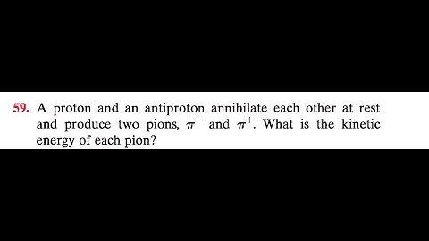 A proton and an antiproton annihilate each other at rest and produce two pions, and What is the kine