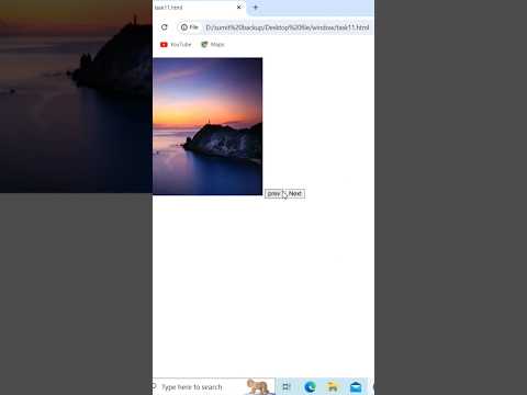 || JavaScript Image Slider With Next Previous Button ||Button onclick || #coding #javascript #shorts